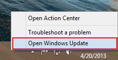 Open Windows Updates